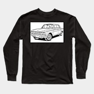 Black And White 1960's Classic Car Long Sleeve T-Shirt